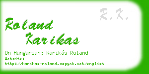 roland karikas business card